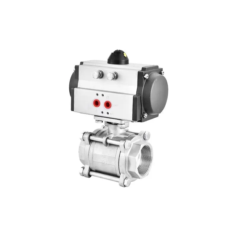 Valve à billes filetée en acier inoxydable pneumatique